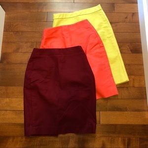 Lot of 3 J.Crew No. 2 pencil skirts